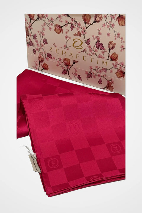 Jakar Monogram Nar Çiçeği Tivil İpek Eşarp 90x90