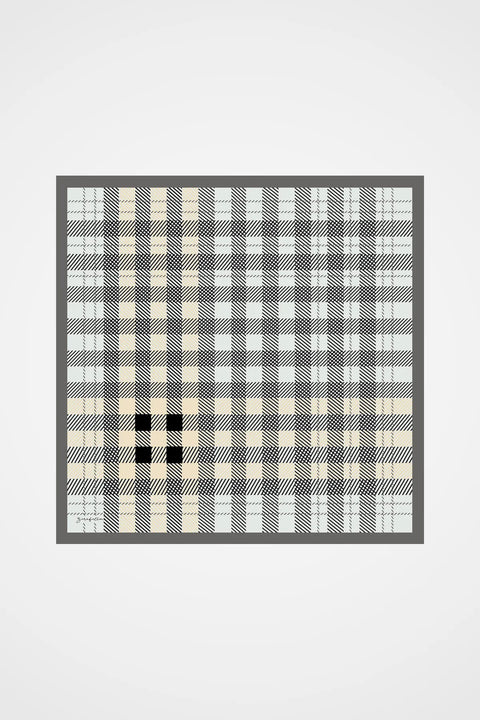 Plaidora Krem-Siyah Tivil İpek Eşarp 90x90