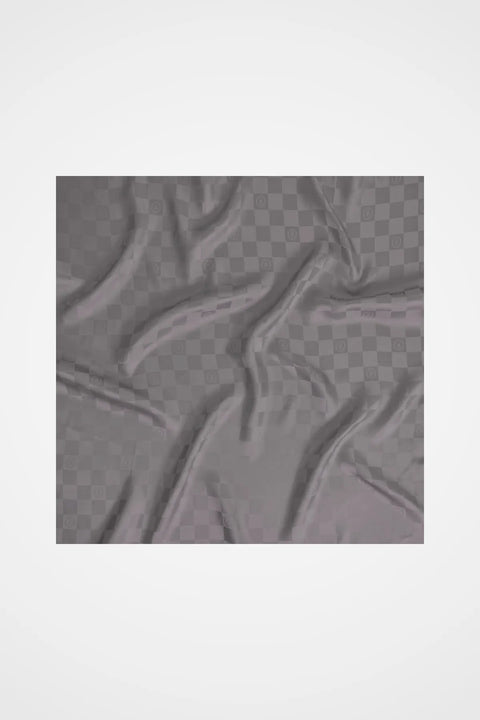 Jakar Monogram Gri Tivil İpek Eşarp 90x90
