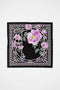 Saraygülü Siyah-Lila Tivil İpek Eşarp 90x90