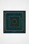 Otantik Haki-Teal Tivil İpek Eşarp 90x90