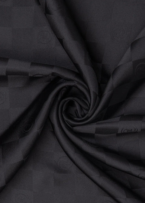 Jakar Monogram Siyah Tivil İpek Eşarp 90x90